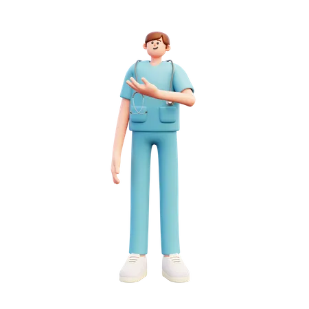 Médico mostrando recomendação  3D Illustration