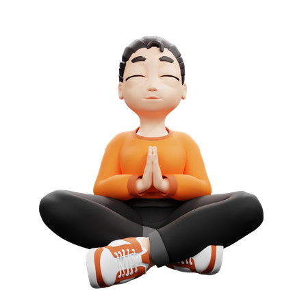 Meditando  3D Illustration