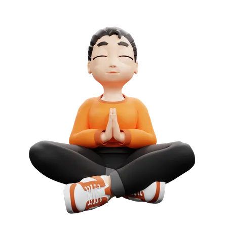 Meditando  3D Illustration