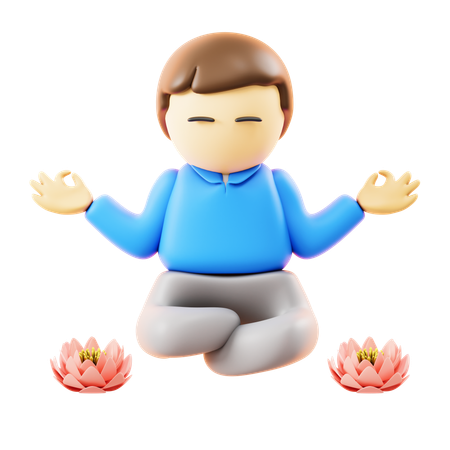 Meditate  3D Icon