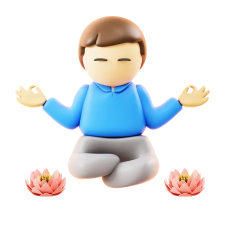 Meditate  3D Icon