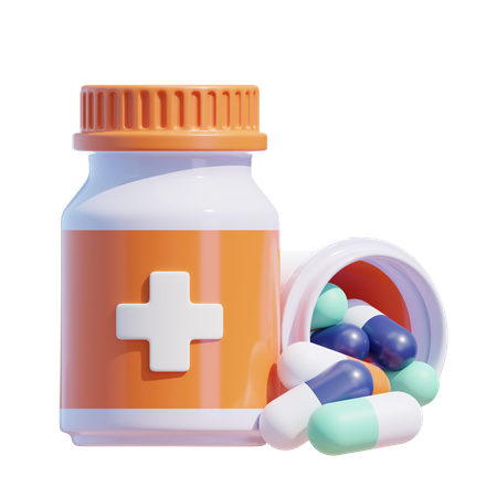 Medizin mit Pillen  3D Icon