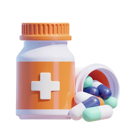 Medizin mit Pillen  3D Icon