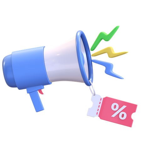 Megaphone discount  3D Illustration