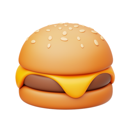 Melt Cheese Overload Beef Burger  3D Icon