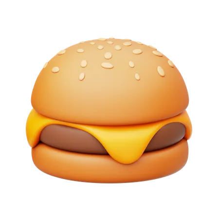 Melt Cheese Overload Beef Burger  3D Icon