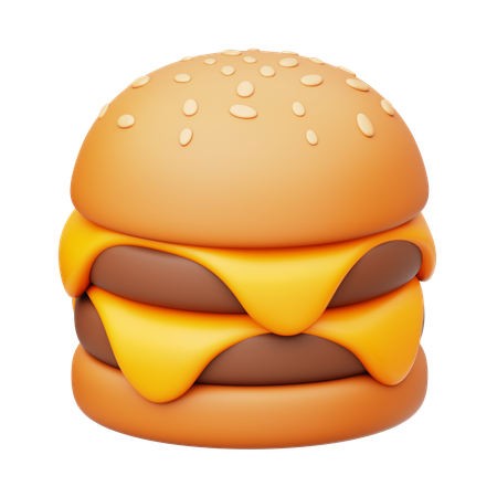 Melt Cheese Overload Beef Burger  3D Icon