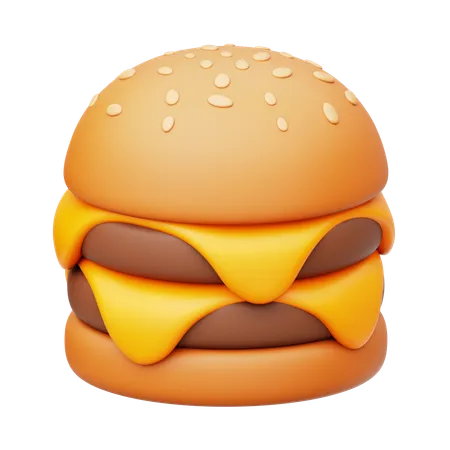 Melt Cheese Overload Beef Burger  3D Icon