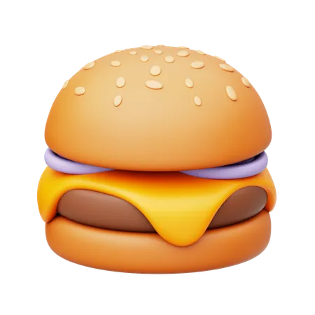 Melt Cheese Overload Beef Burger  3D Icon