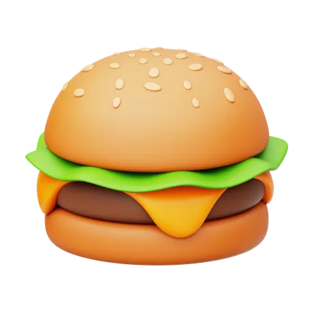 Melt Cheese Overload Beef Burger  3D Icon