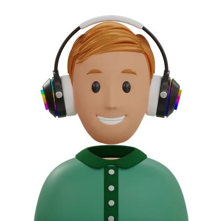 Menino de camisa verde  3D Icon