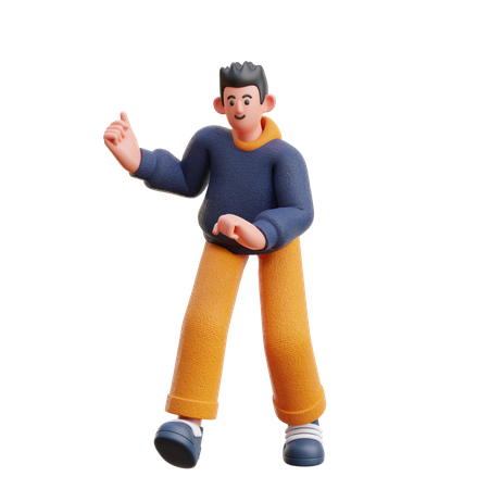 Menino em pose de dança  3D Illustration