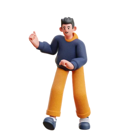 Menino em pose de dança  3D Illustration