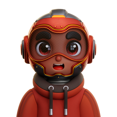 Menino humanóide vestindo suéter vermelho  3D Icon