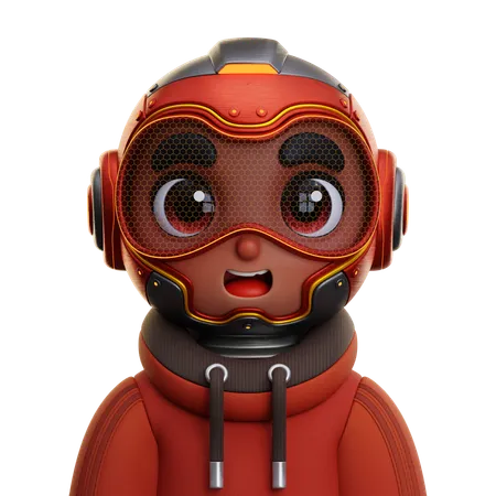 Menino humanóide vestindo suéter vermelho  3D Icon