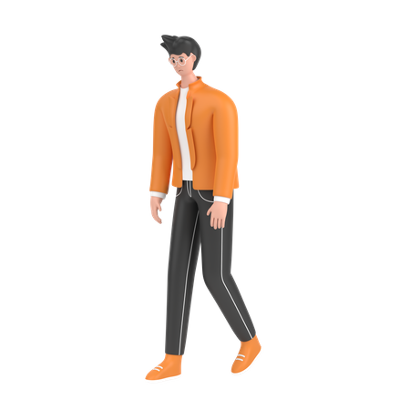 Menino se sente frustrado ao caminhar  3D Illustration