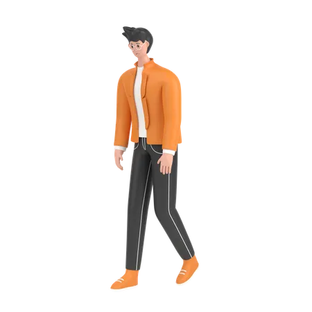 Menino se sente frustrado ao caminhar  3D Illustration