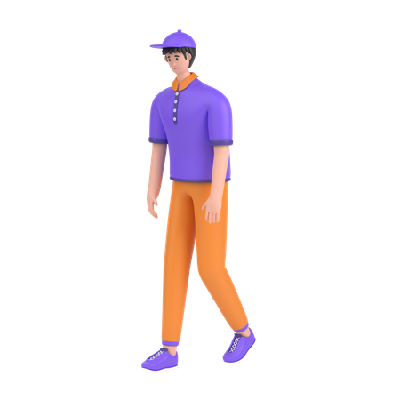 Menino se sente frustrado ao caminhar  3D Illustration