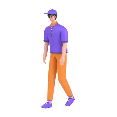 Menino se sente frustrado ao caminhar  3D Illustration