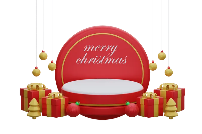 Merry Christmas Podium  3D Icon