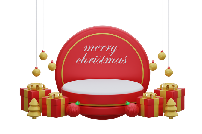 Merry Christmas Podium  3D Icon