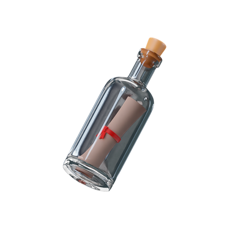 Message Bottle  3D Icon