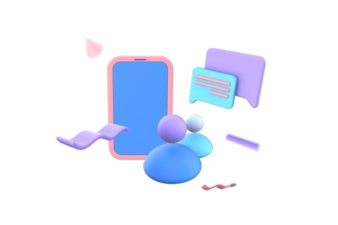 Messenger Group Chat  3D Illustration