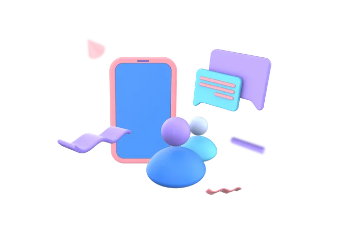 Messenger Group Chat  3D Illustration