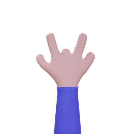 Metal Hand Gesture  3D Icon