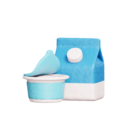 Milk And Yogurt  3D Icon