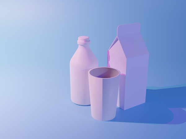 Milk Packages  3D Illustration