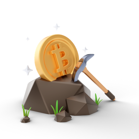 Mineração de bitcoin  3D Illustration