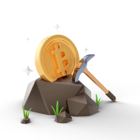 Mineração de bitcoin  3D Illustration