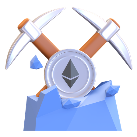 Mineração de criptografia ethereum  3D Illustration