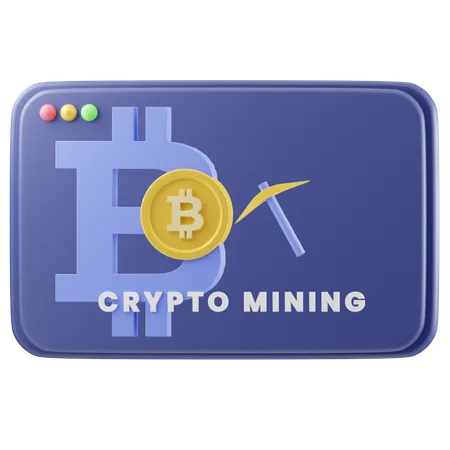 Minería Bitcoin  3D Illustration