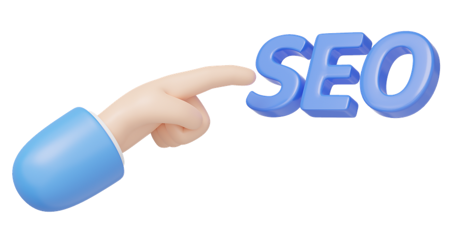 Fingerzeig auf SEO  3D Icon