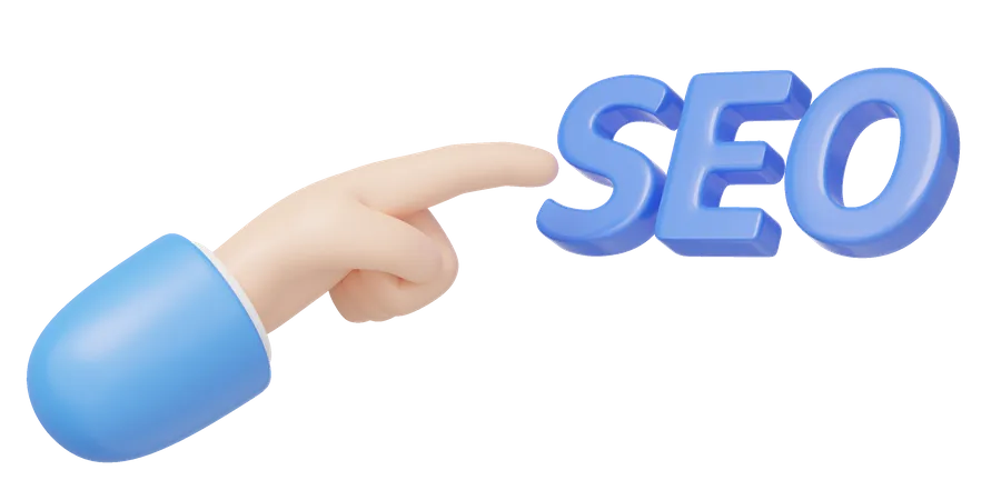 Fingerzeig auf SEO  3D Icon