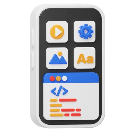 Mobile App Programming  3D Icon