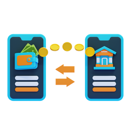 MOBILE BANK TRANSFER  3D Icon