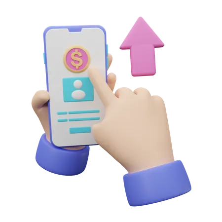 Mobile Banking  3D Icon