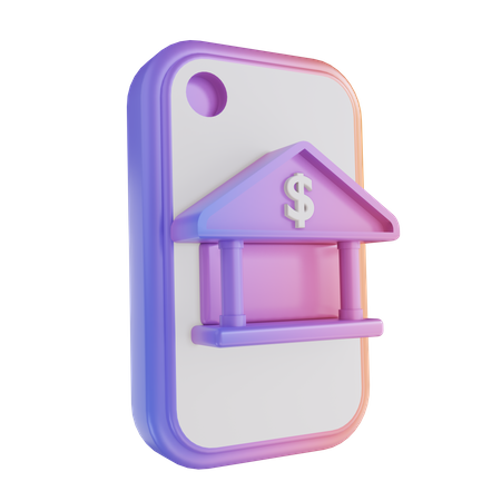 Mobile Banking  3D Illustration