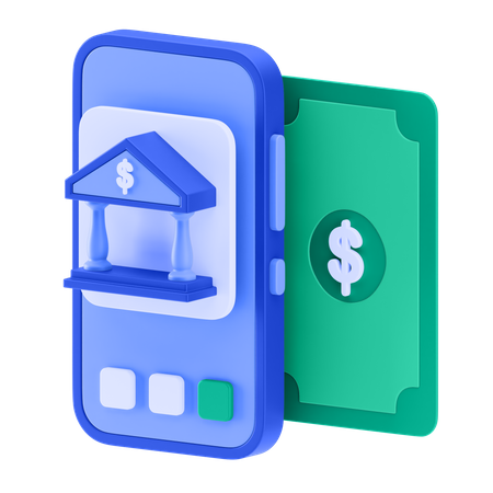 Mobile Banking  3D Icon