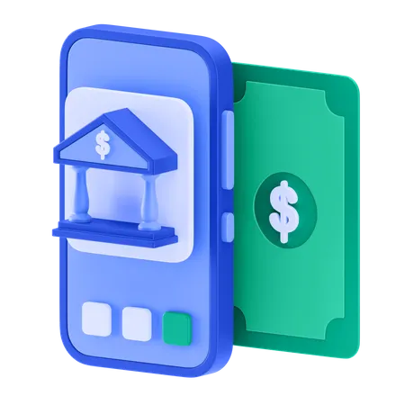 Mobile Banking  3D Icon