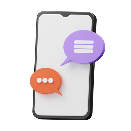 Mobile Chat  3D Illustration