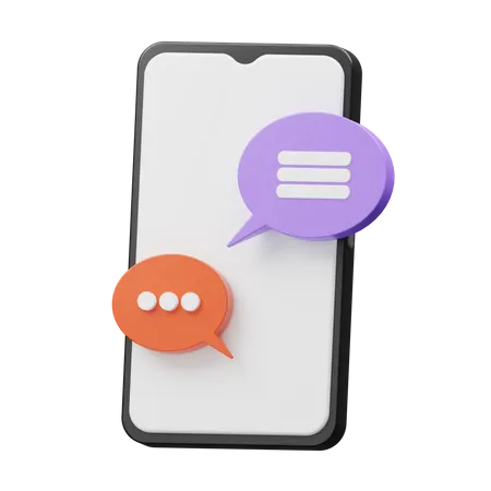 Mobile Chat  3D Illustration