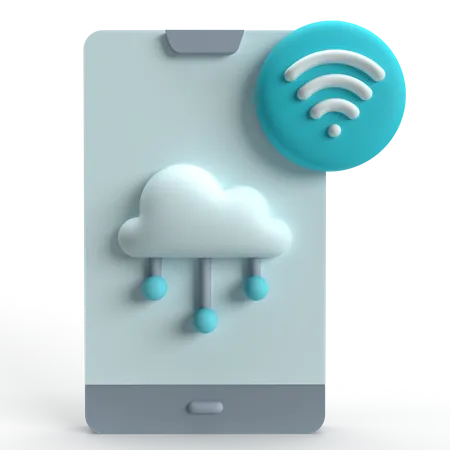 Mobile Cloud  3D Icon