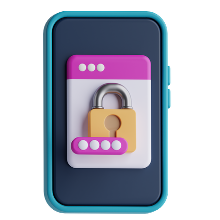 Mobile Device Security  3D Icon