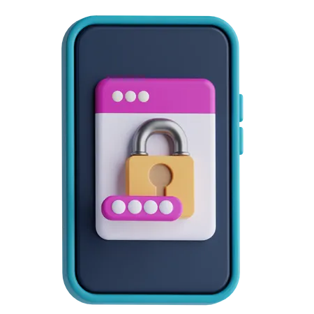 Mobile Device Security  3D Icon