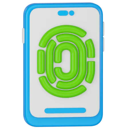 Mobile Fingerprint  3D Icon