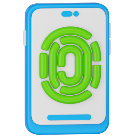 Mobile Fingerprint  3D Icon